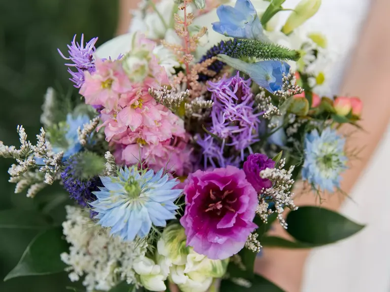 Breathtaking Blue Wildflower Wedding Bouquet Idea 