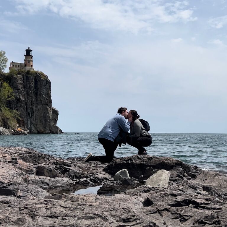 Kevin proposed to Rae at Split Rock Lighthouse!