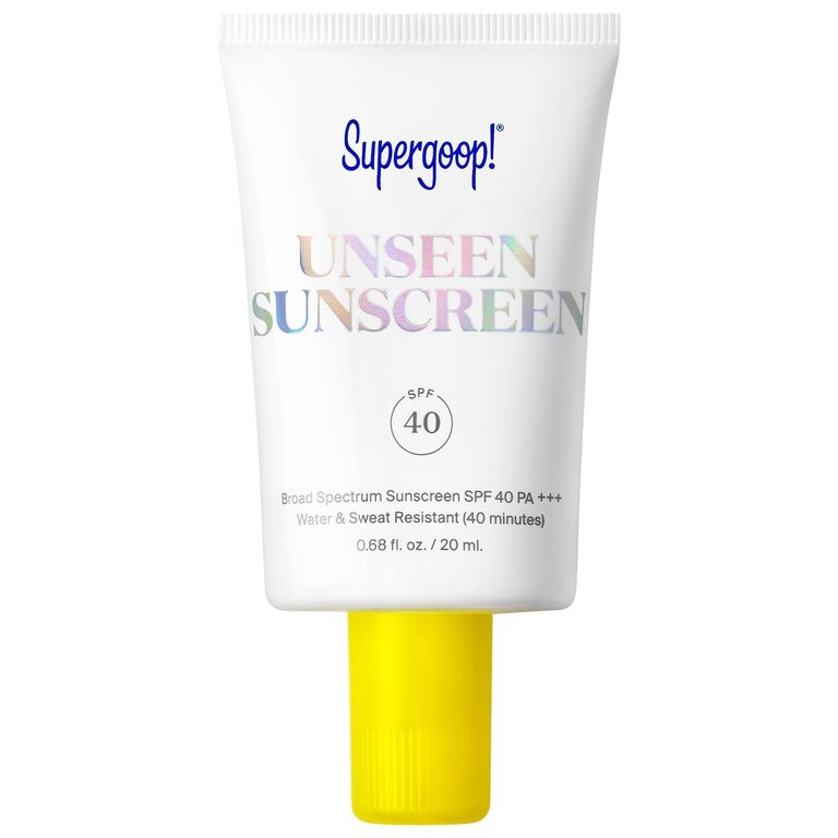 Supergoop Unseen travel-size sunscreen from Sephora. 
