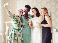 Friends taking a selfie at a bridal shower