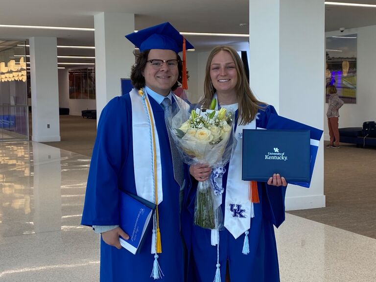 We met our first semester of college, and graduated together! Praise God!