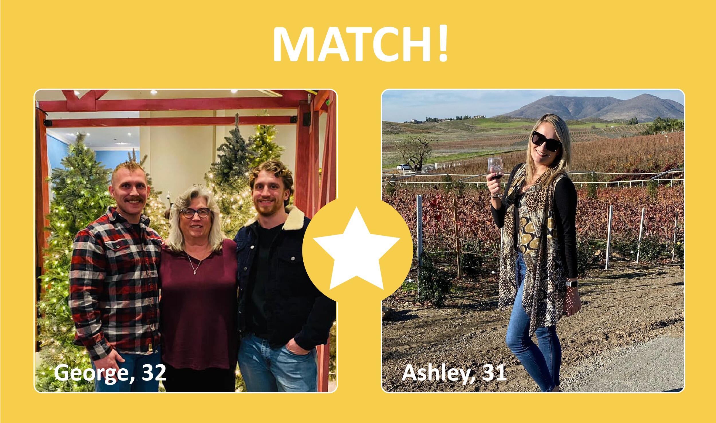 George and Ashley swipe right on each other. 