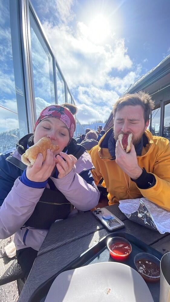 Hotdog ski break in Utah!