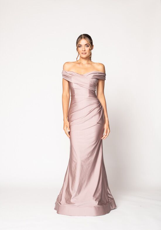 off the shoulder bridesmaid dress