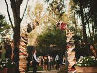 Romantic book ceremony arch