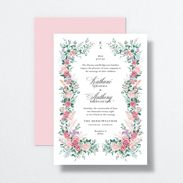 Floral wedding invitations from The Knot