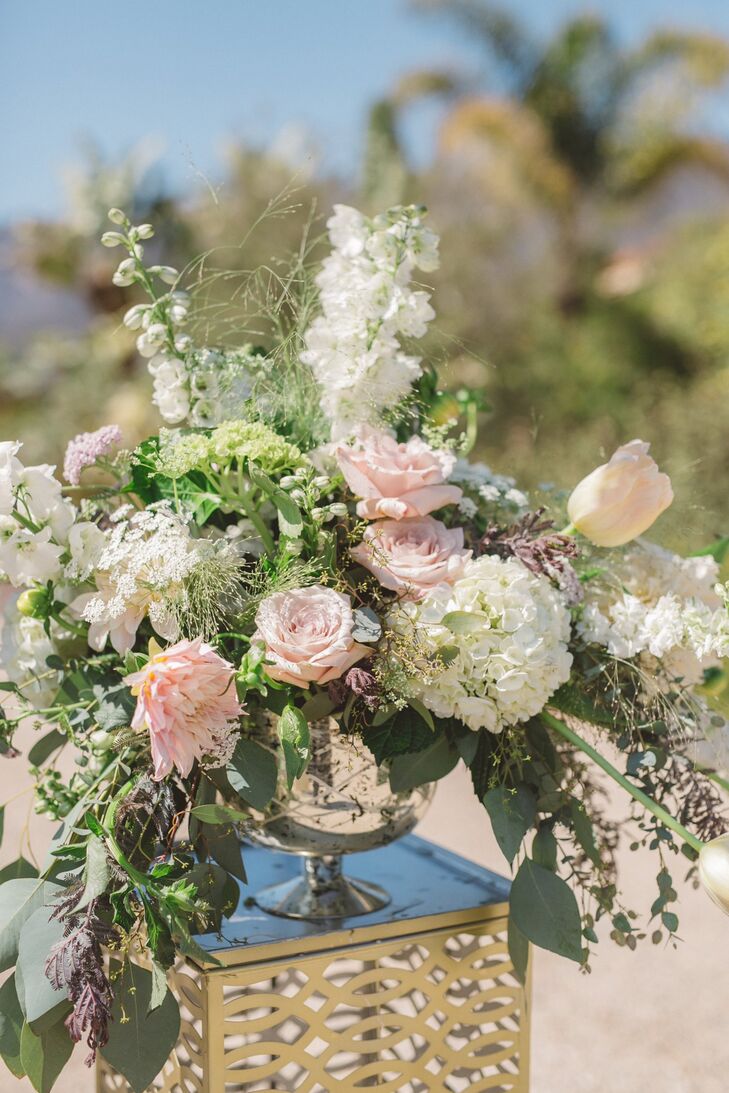 Rustic Flower Arrangements As Aisle Decor