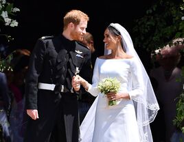 Prince Harry and Meghan Markle on their wedding day