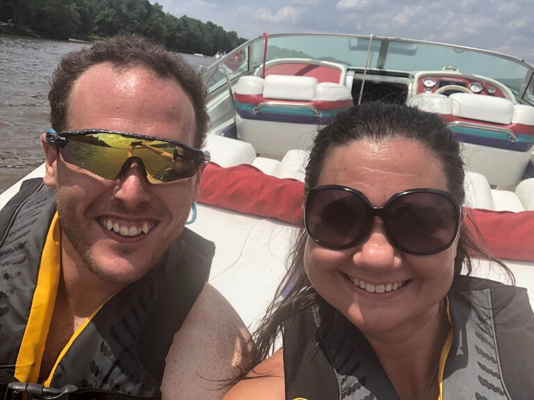 First time boating on the Mississippi together in the Blue Tail Lab