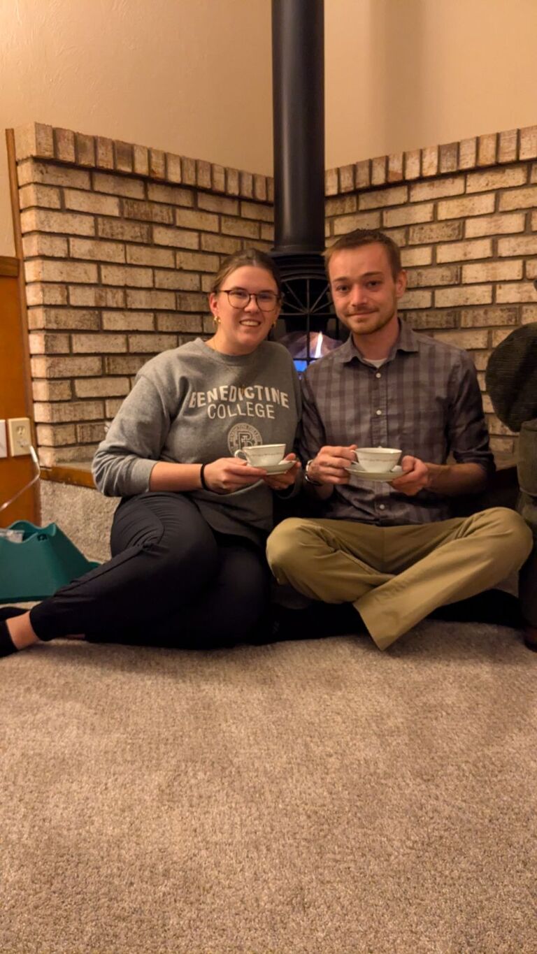 Enjoying quiet evenings in Justin's new house