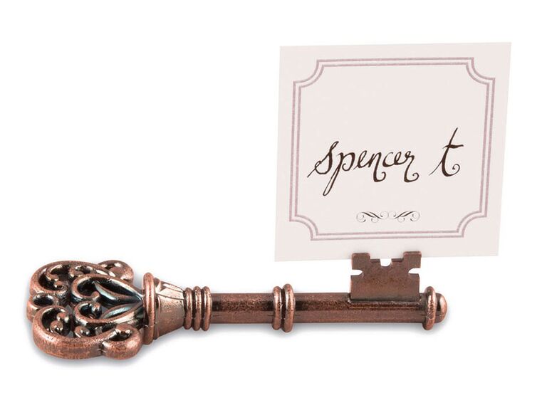 Rustic key cardholder, card with vintage border and elegant type
