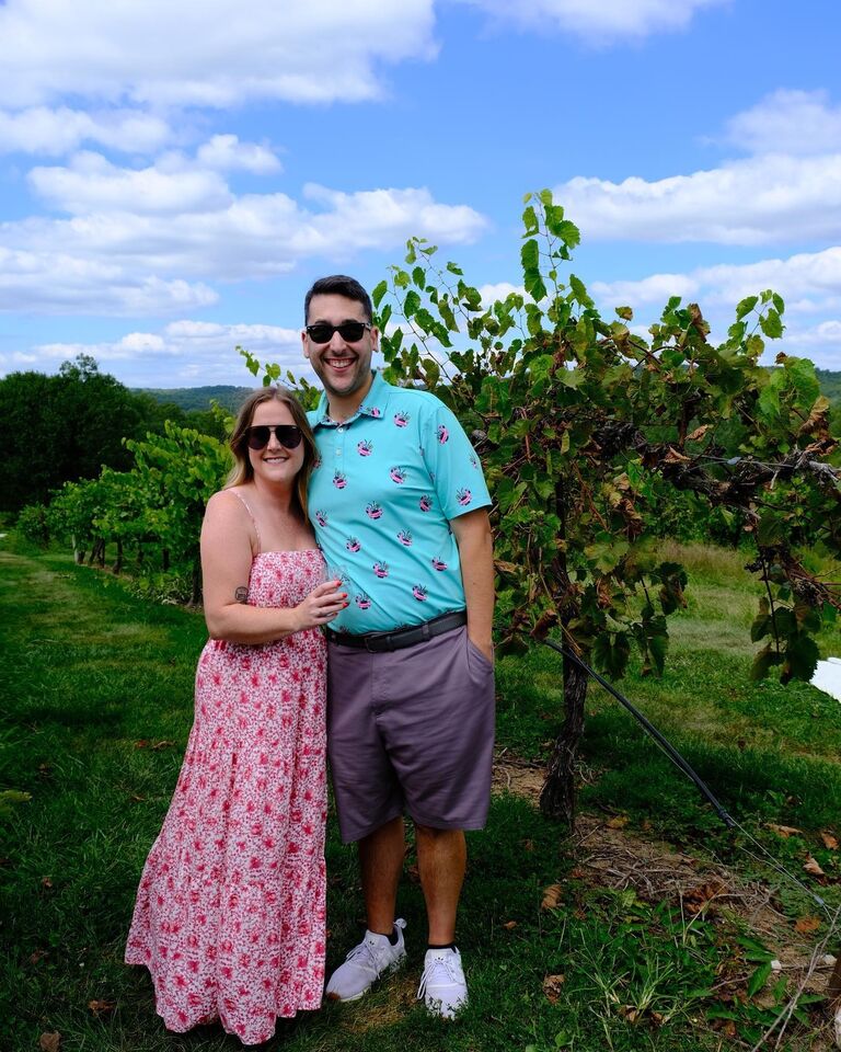 Celebrating a friend's birthday at Chandler Hill Winery.