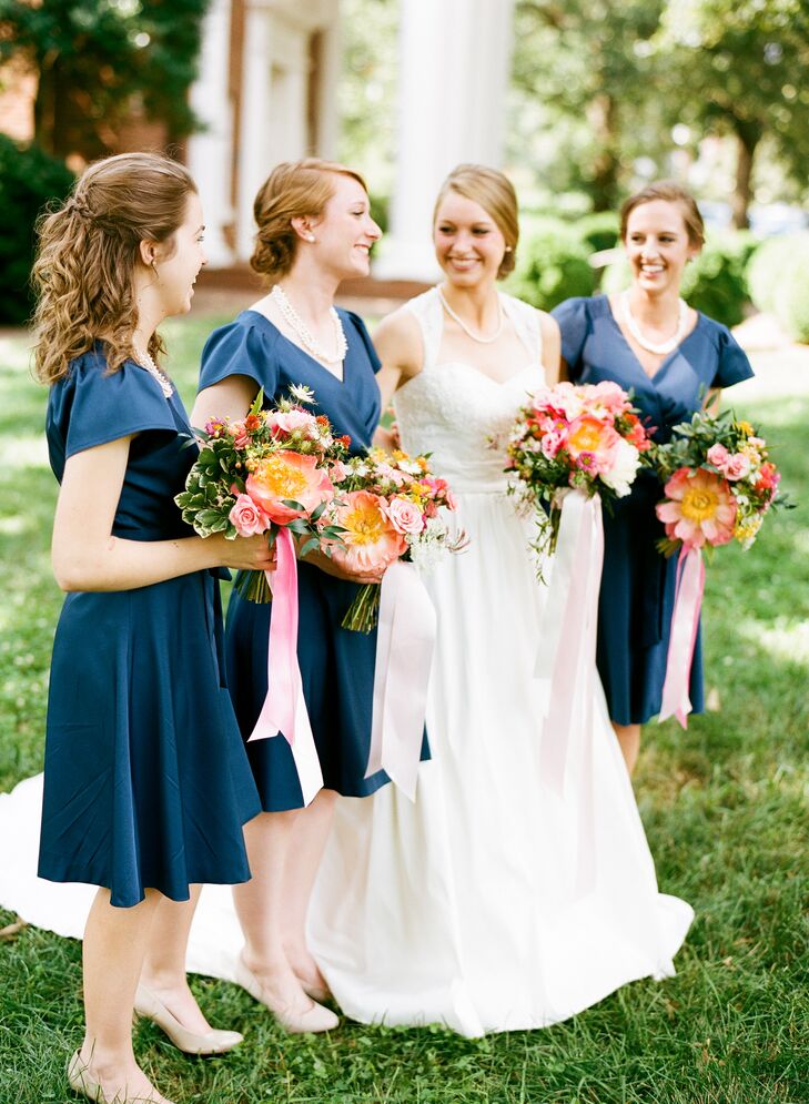 navy wrap wedding