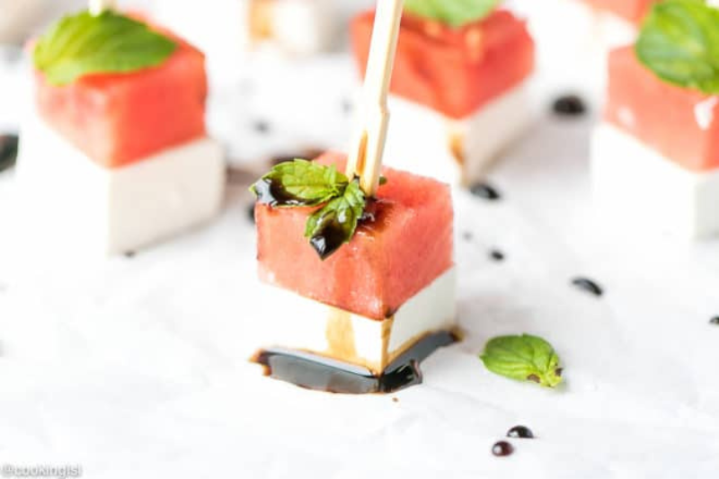 Barbie theme party ideas: watermelon and feta appetizer