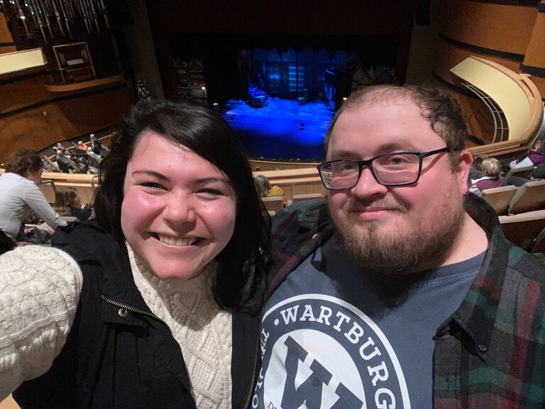 This photo was taken at the musical play of "A Christmas Carol," which had been a birthday present from my brother Bradley and his wife Madison!