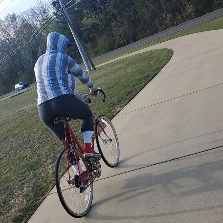 Biking together is a stress reliever for both of us 🚲