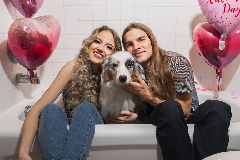Emily and David got Jaxx during the pandemic - They found him on Facebook as "Free Kitchen Tile" and quickly fell in love with him. He is apart of their family, and to say he is spoiled is an understatement. 