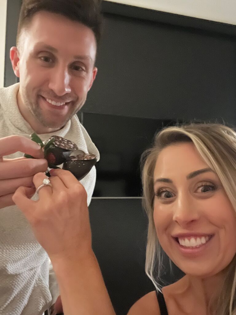 On our 9month Anniversary we got engaged and went to Chicago for the night