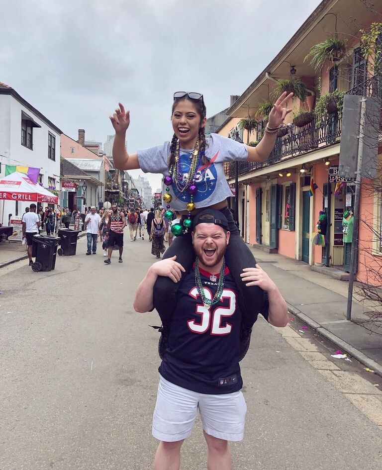 Ian and Savannah enjoying Mardi Gras!

Fun fact: Savannah thinks Ian is the funniest guy alive and never fails to make her laugh at least three times a day. 