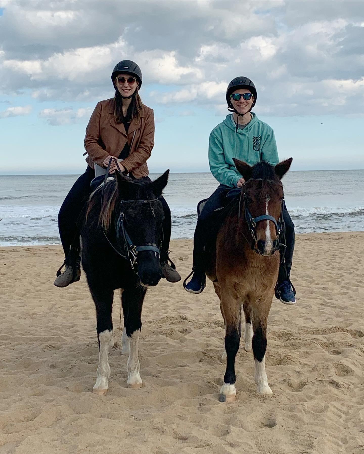 We went horseback riding on the beach on New Year's Eve and we had so much fun!