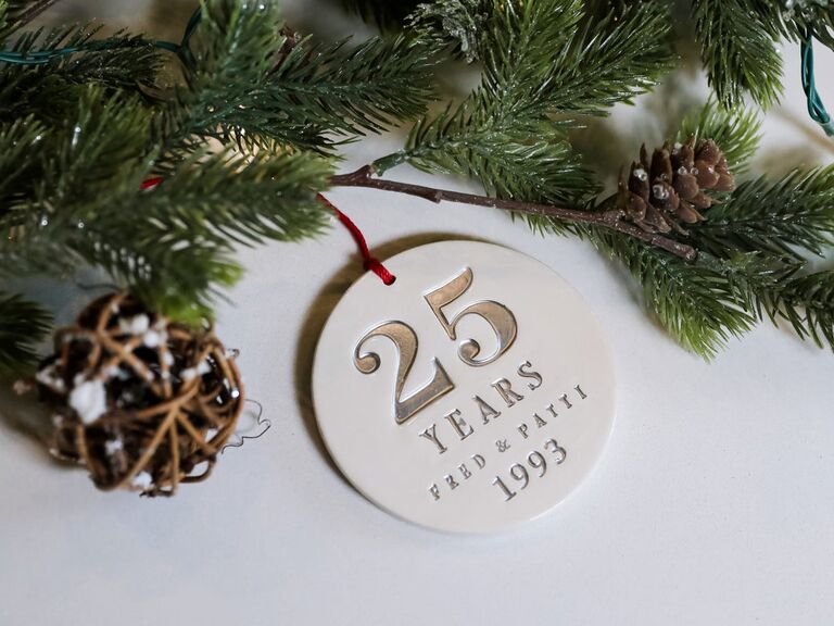 Anniversary Christmas ornament gift for parents