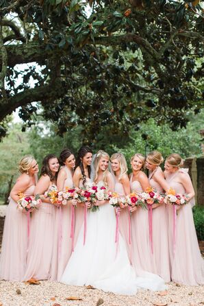 rustic pink bridesmaid dresses