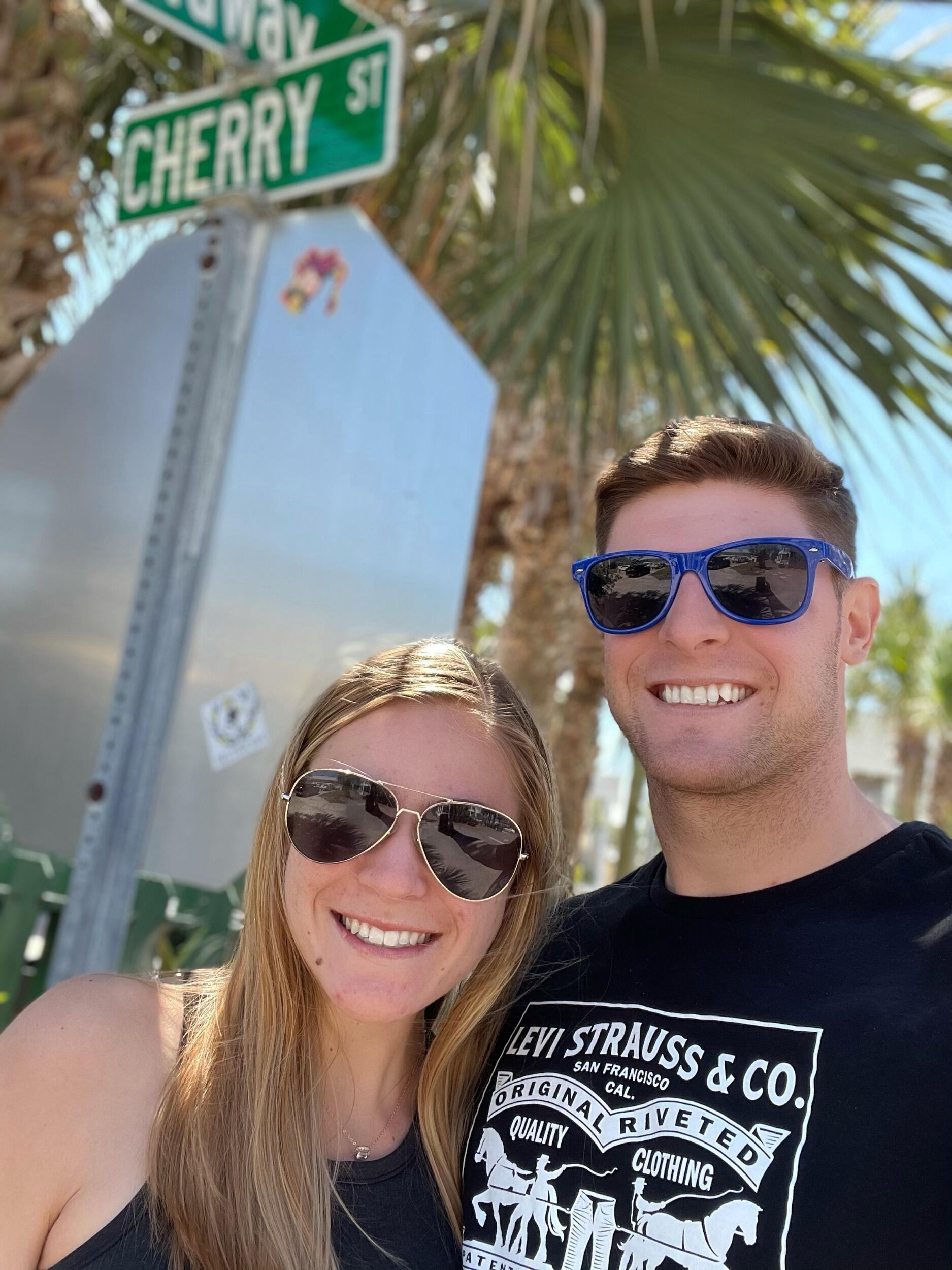 Mike was so excited we found the "Cheery St" sign