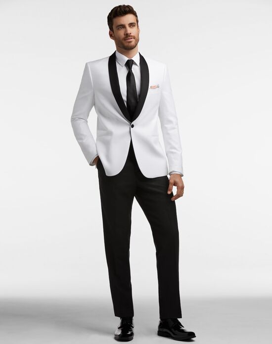 MEN'S WEARHOUSE Calvin Klein White Dinner Jacket Tux Wedding Tuxedo | The  Knot