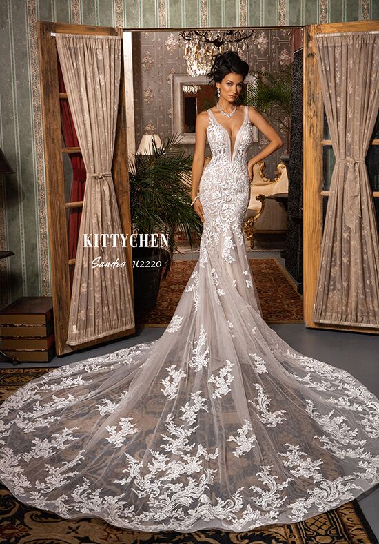 Rhinestones Embellished Mermaid Wedding Dress (#Breshawn)