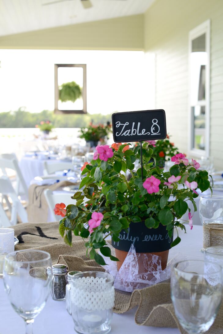 Flower Pot Table Numbers At Mustang Creek Ranch