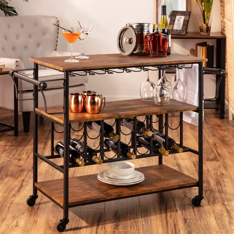 Wooden bar cart for 29th anniversary gift