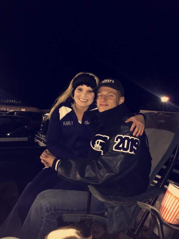 Quick picture during halftime while cheering at a football game! Jake is always the biggest supporter