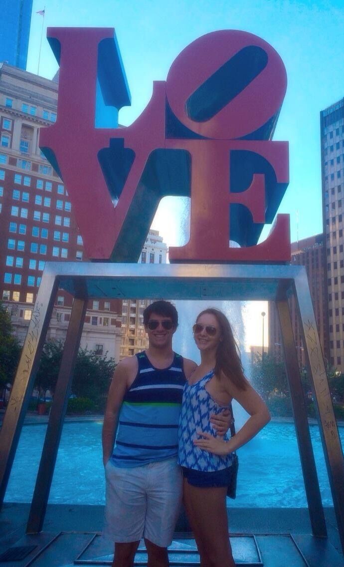 About an hour after they *officially* started dating. The Love sculpture felt like a fitting alternative to the zoo.