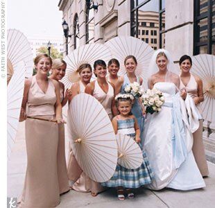 Real Brides Amsale Blue Sash Dress