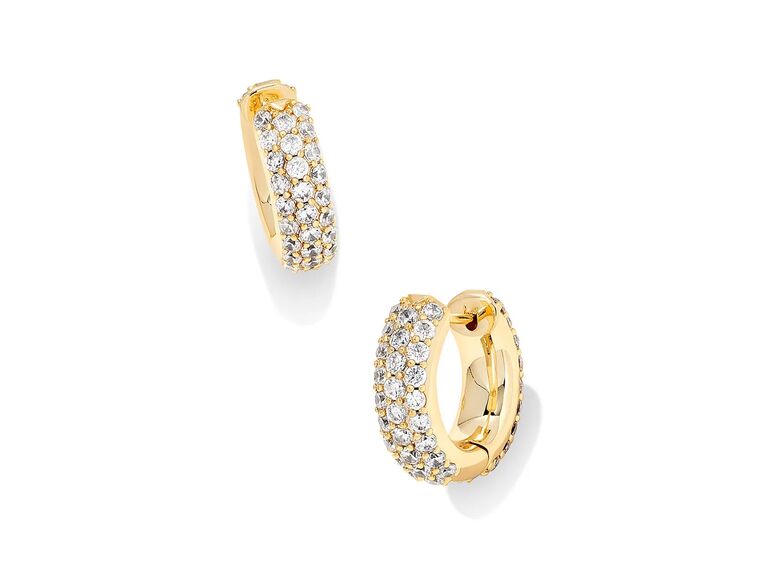 Kendra Scott pave crystal hoop earrings bridesmaid gift