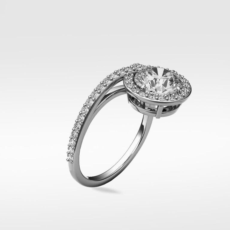 Engagement Ring with 1 carat Black Diamond, Style 2980