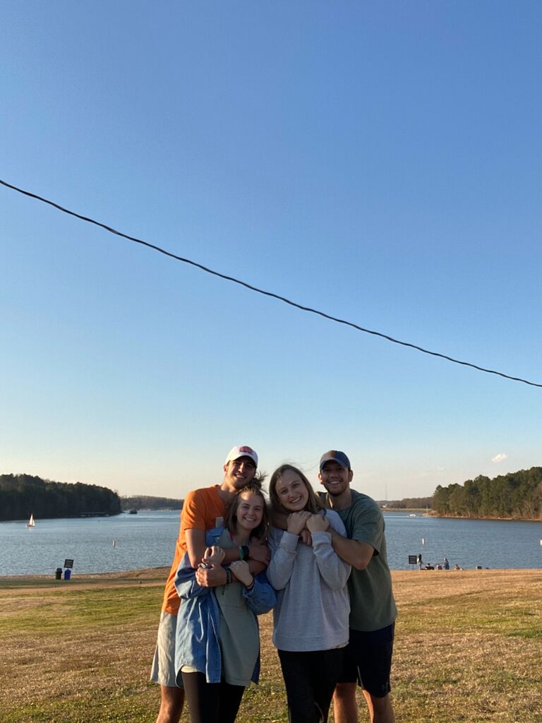 Bailey and two of her best friends, Nolan and Alana, drove 11 hours to surprise Drew down in Clemson.