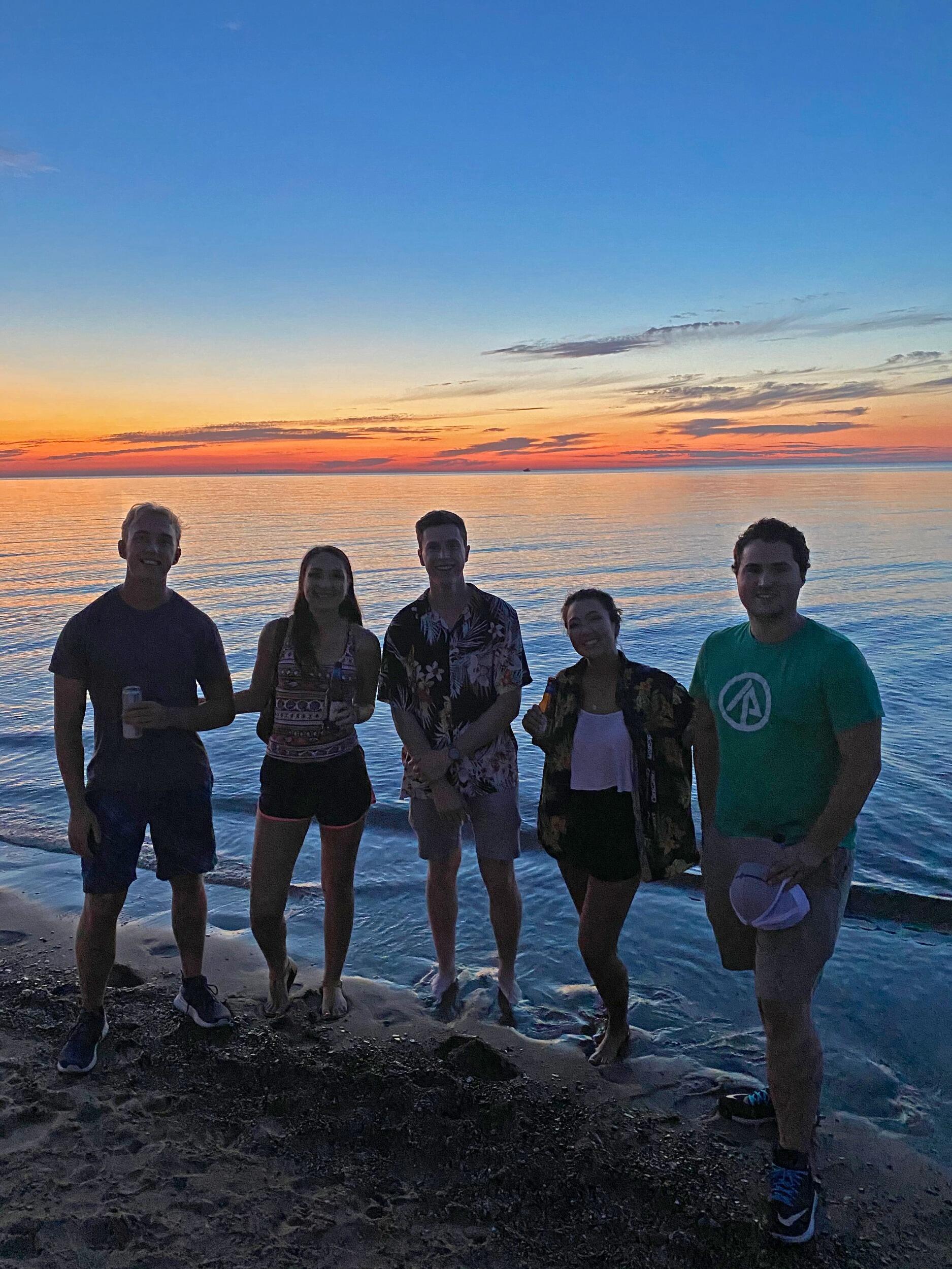 We met at International Paper, our first jobs out of college. This was the group's getaway to Indiana Dunes!