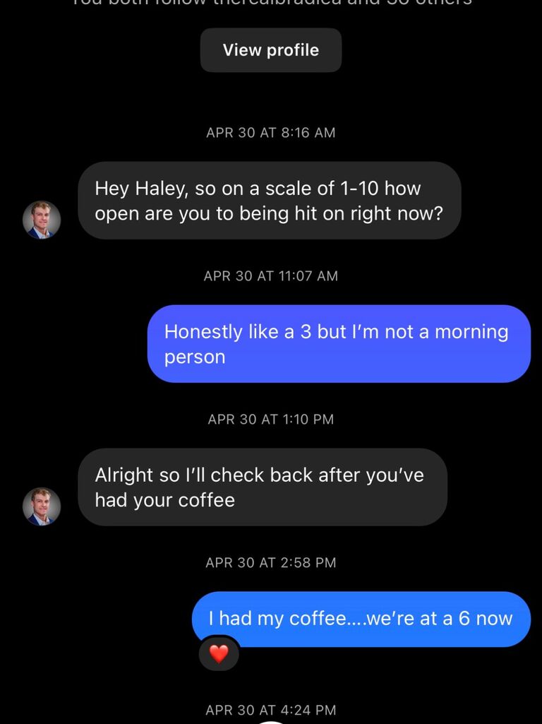 On a random Sunday morning, Rutland decided to shoot his shot on Instagram...