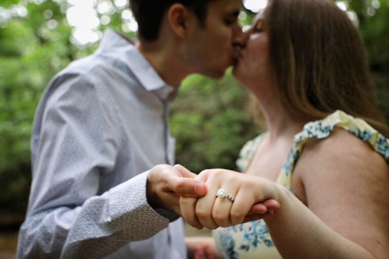 She said YES! After a party, Cole drove Anna down to Starved Rock to pop the question. Cole had his good friend Ruben take the pictures. Cole was very nervous and almost got lost to the photo op!