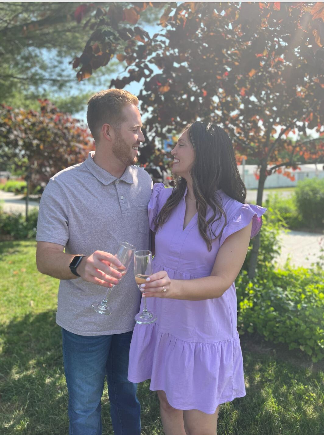 Back to where it all started two years earlier. He got down on one knee and she said yes!