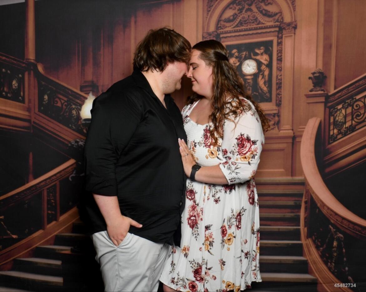 Brett & Sarah took this picture on their anniversary on the boat right before dinner. The background is the staircase from the Titanic. Once they made it home to Virginia and started looking at Venues. A week later, they signed the dotted line on Cedar Oaks Farm. 