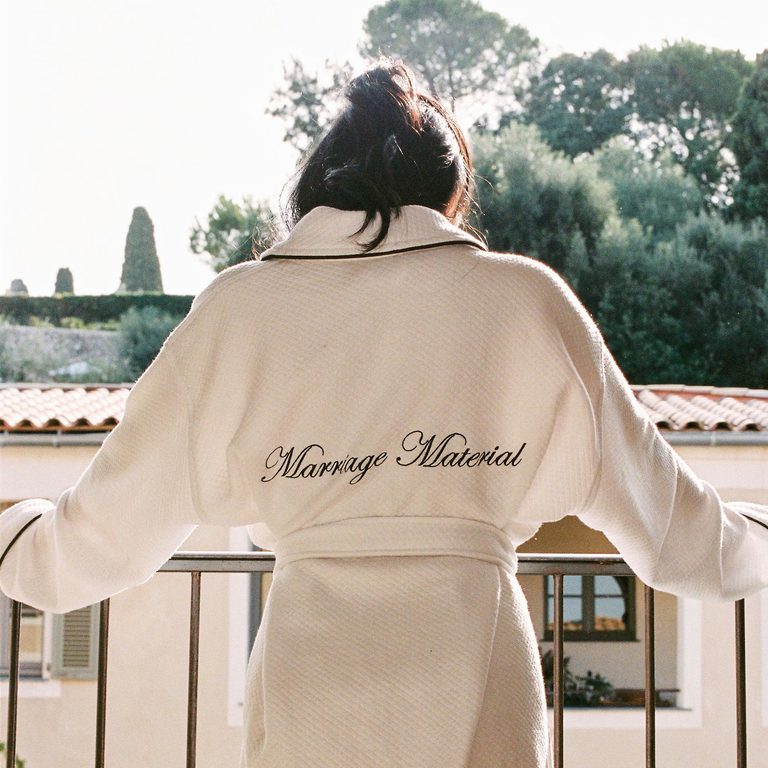 Personalized embroidered robe