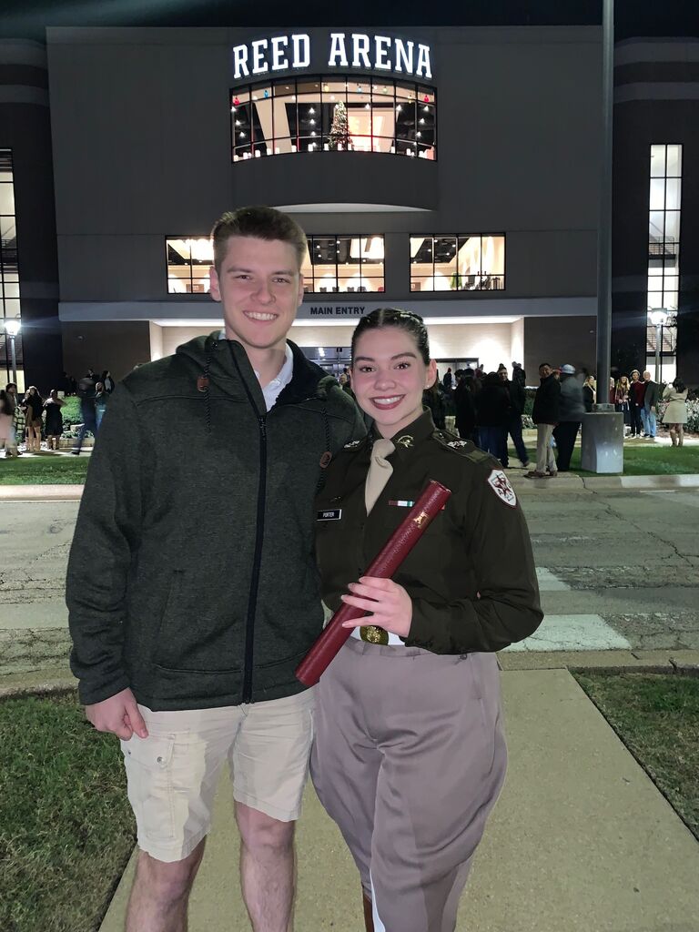 Patty's graduation. Graduated with a Bachelors in Sociology. Middle of the graduation ceremony, Patty found out she got into Grad school at A&M. All of this occurring on her dad's birthday. 
