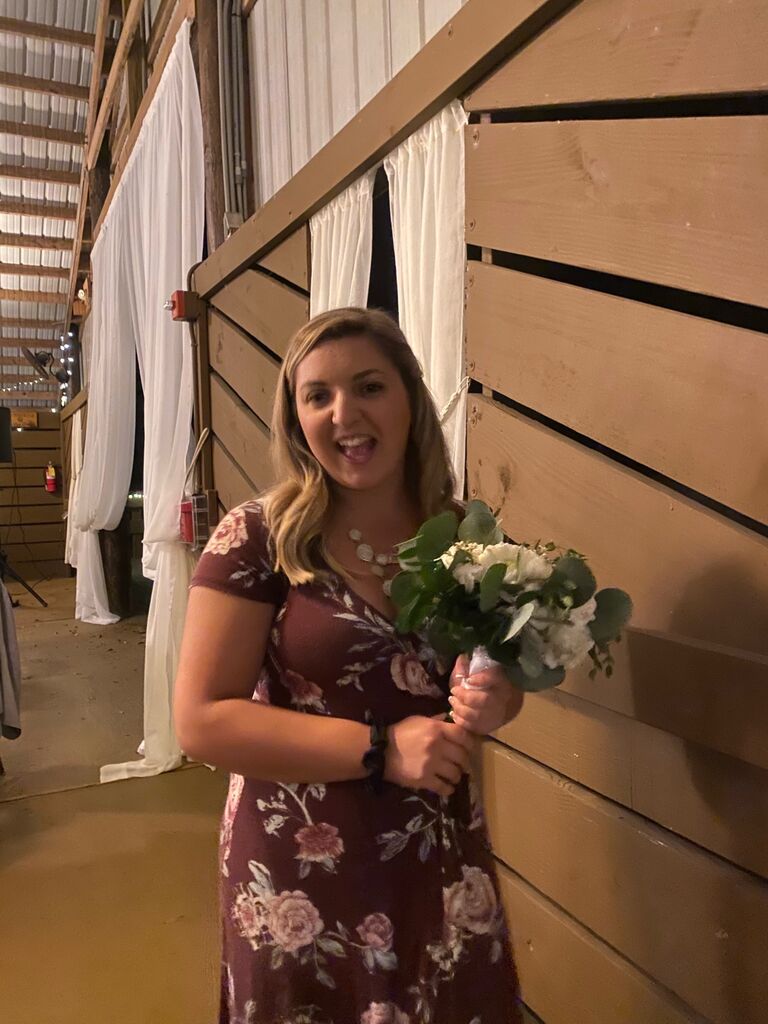 Ambers 1st bouquet she caught! Was not the last either!