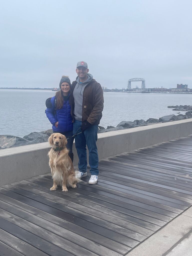 Aydan and I with our boy on the Lake Walk in our new home, Duluth, MN. 