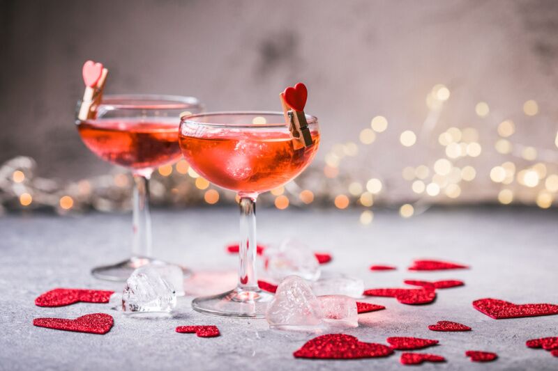 Red and pink cocktails Valentine’s Day Party Ideas