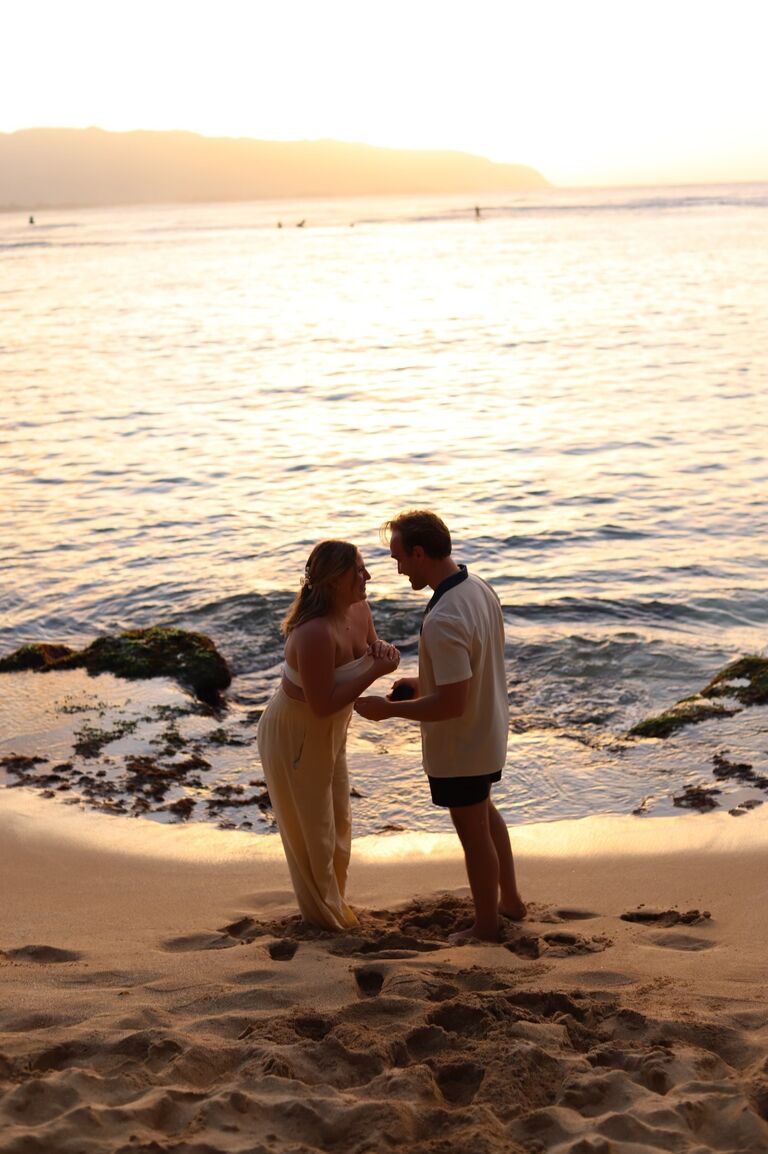 Giggling and happy during our engagement!