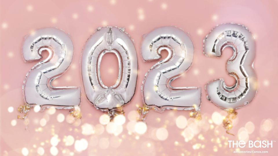 2023 Balloons New Year Zoom Background