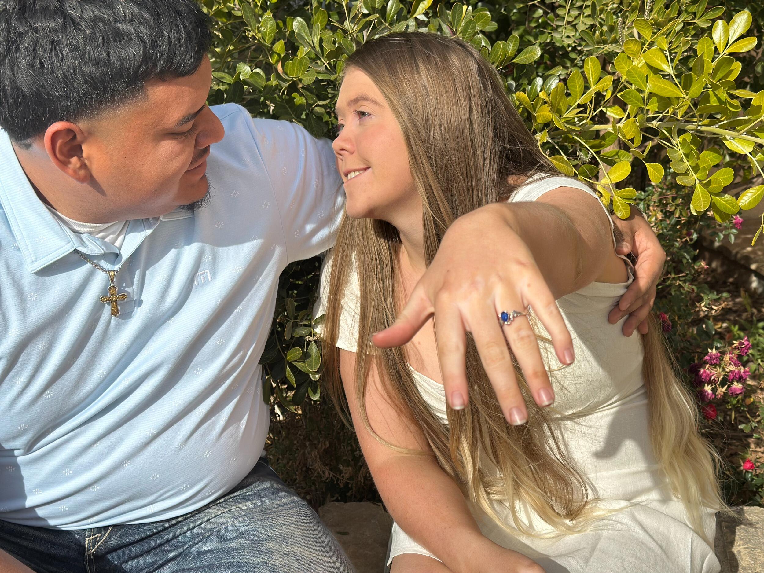 Had To Show The Ring While Taking Invitation Photos. (The Sun Was So Bright)